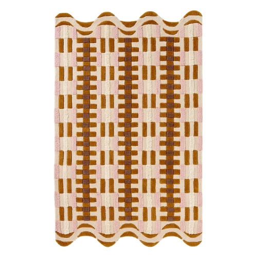 Anthropologie, Tufted Wool Geometric Scalloped Rug