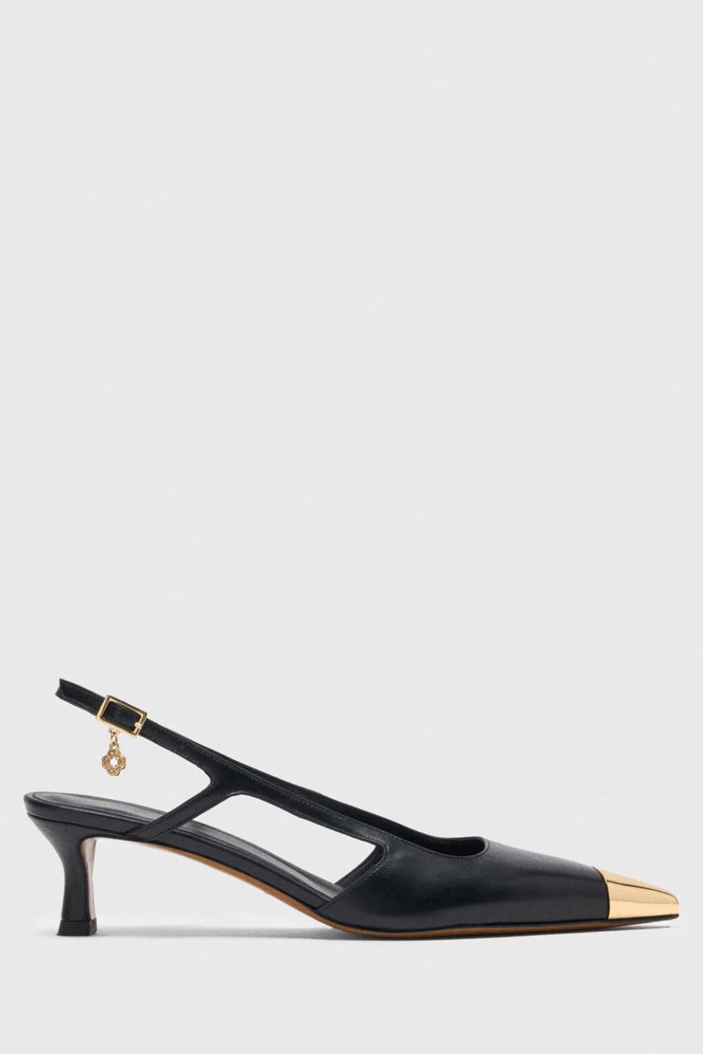Maje Smooth leather slingback pumps
