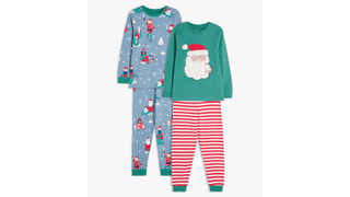 John Lewis & Partners Kids' Santa Christmas Print Pyjamas