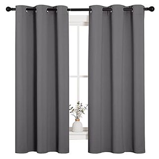 Nicetown Thermal Insulated Grommet Blackout Curtains for Bedroom (2 Panels, W42 X L63 -Inch, Grey)