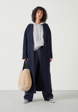 Kaitlin Wool Blend Herringbone Coat