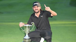 Angel Hidalgo with the trophy after winning the Open de Espana