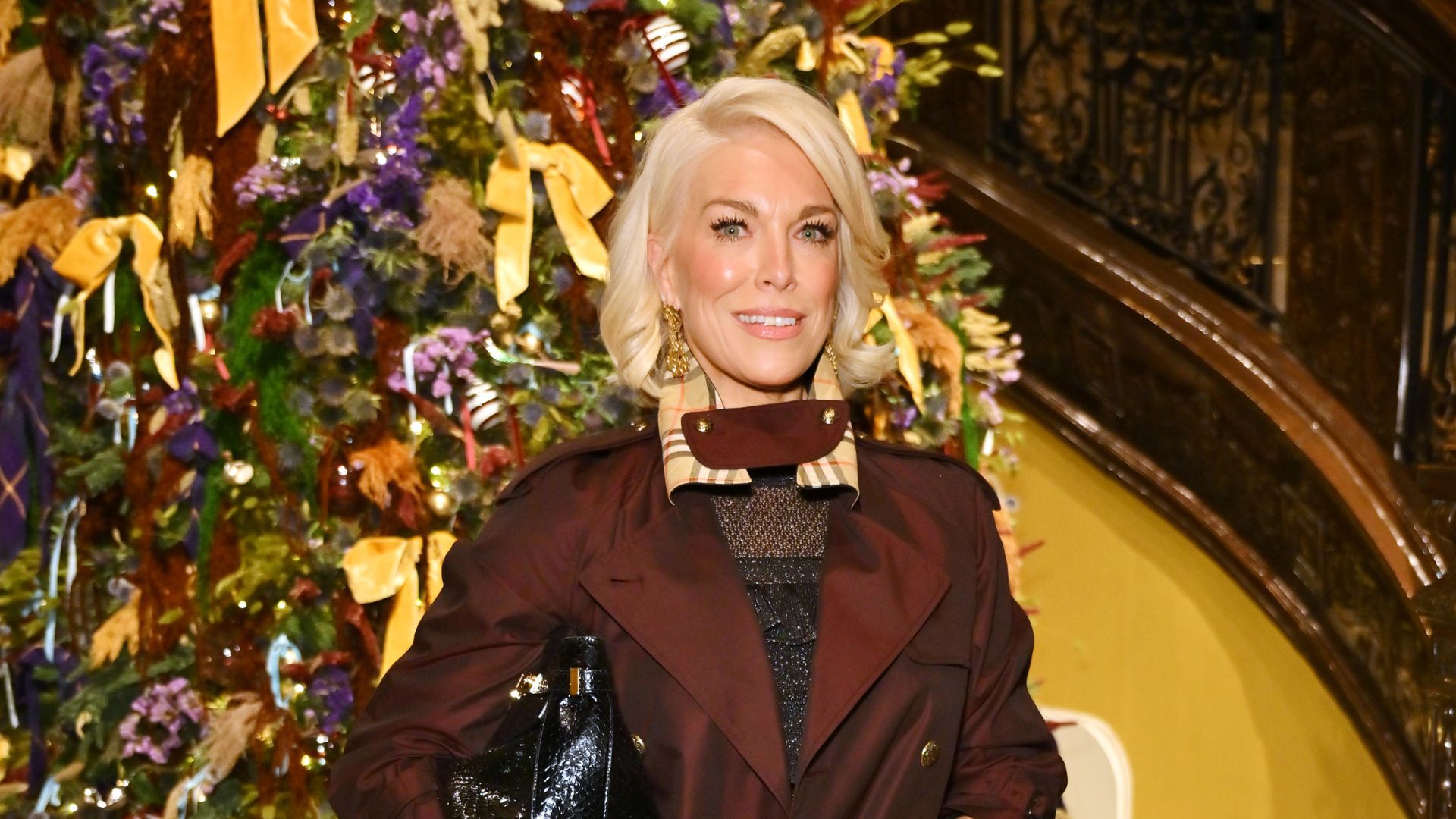 Hannah Waddingham attends the unveiling of the Burberry and Claridge&#039;s 2025 Christmas Tree at Claridge&#039;s Hotel on November 25, 2025 