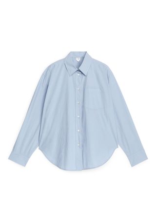 Oversized-Fit Poplin Shirt - Blue - Arket Gb