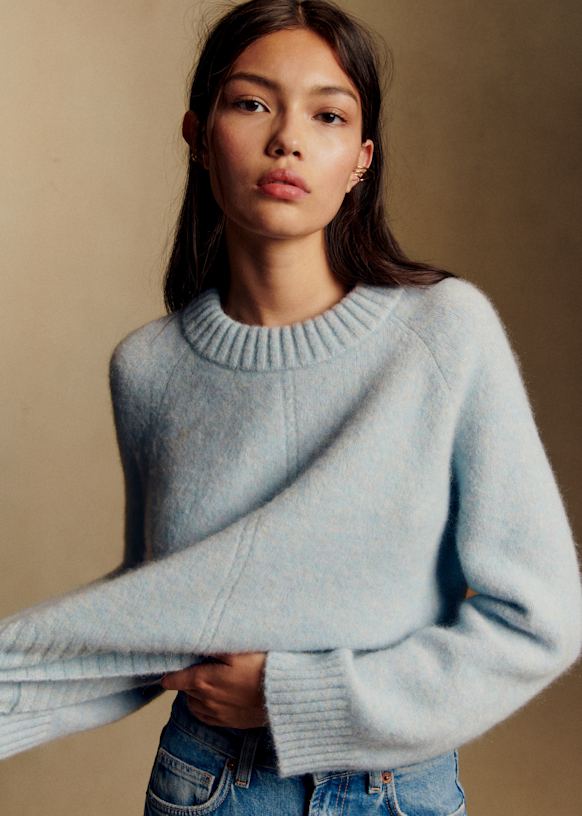 Sama Jumper - Sky Blue - Baby Alpaca - S&amp;eacute;zane