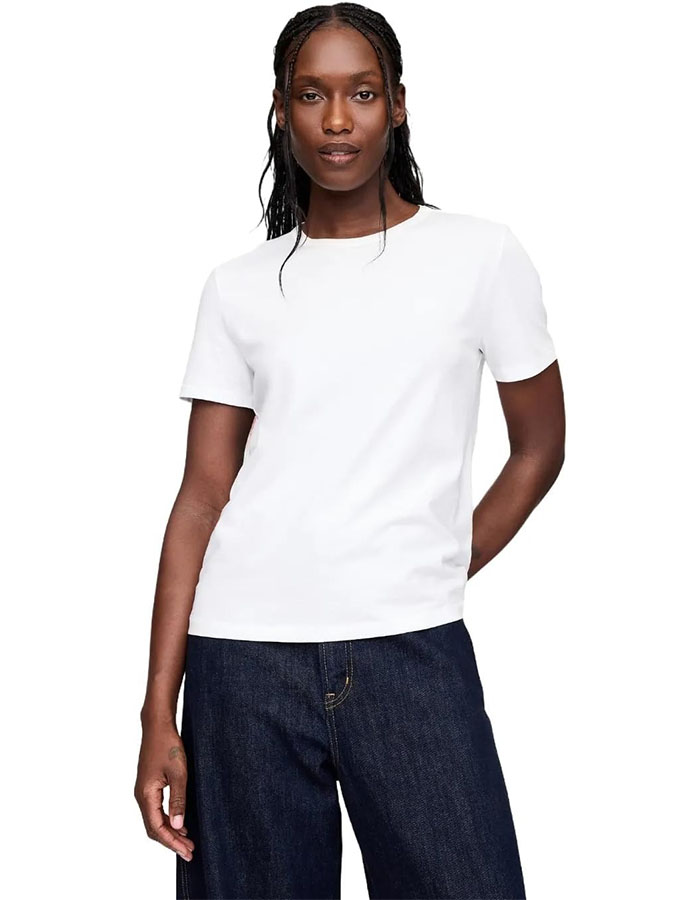 GAP, Gap Women's Short Sleeve Organic Vintage Crew Neck Tee, Fresh White, Large