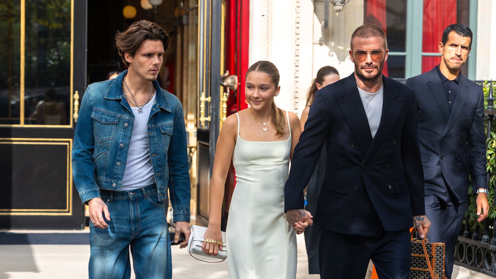 Cruz, Harper and David Beckham in Paris 