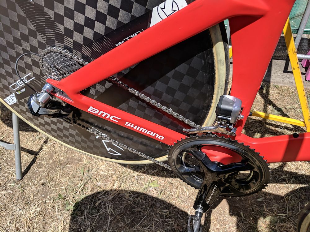 Porte's front and rear derailleur's were the slightly older Shimano Dura-Ace 9000 series
