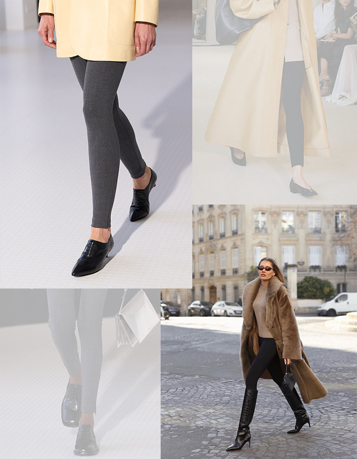 Woman in gray leggings