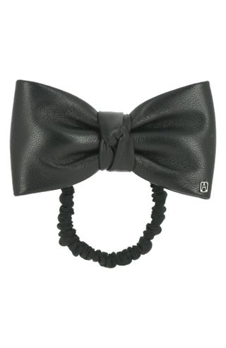 Leather Bow Scrunchie
