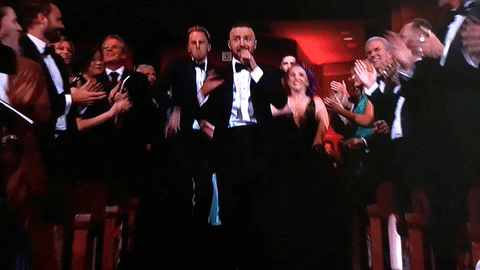 Justin Timberlake singing at beginning of 2017 Academy Awards