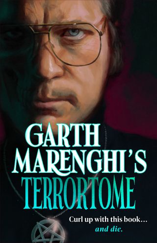 The face of Garth Marenghi on the cover of TerrorTome.
