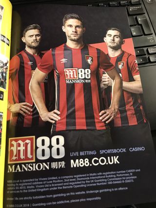 An advert in Bournemouth's matchday programme