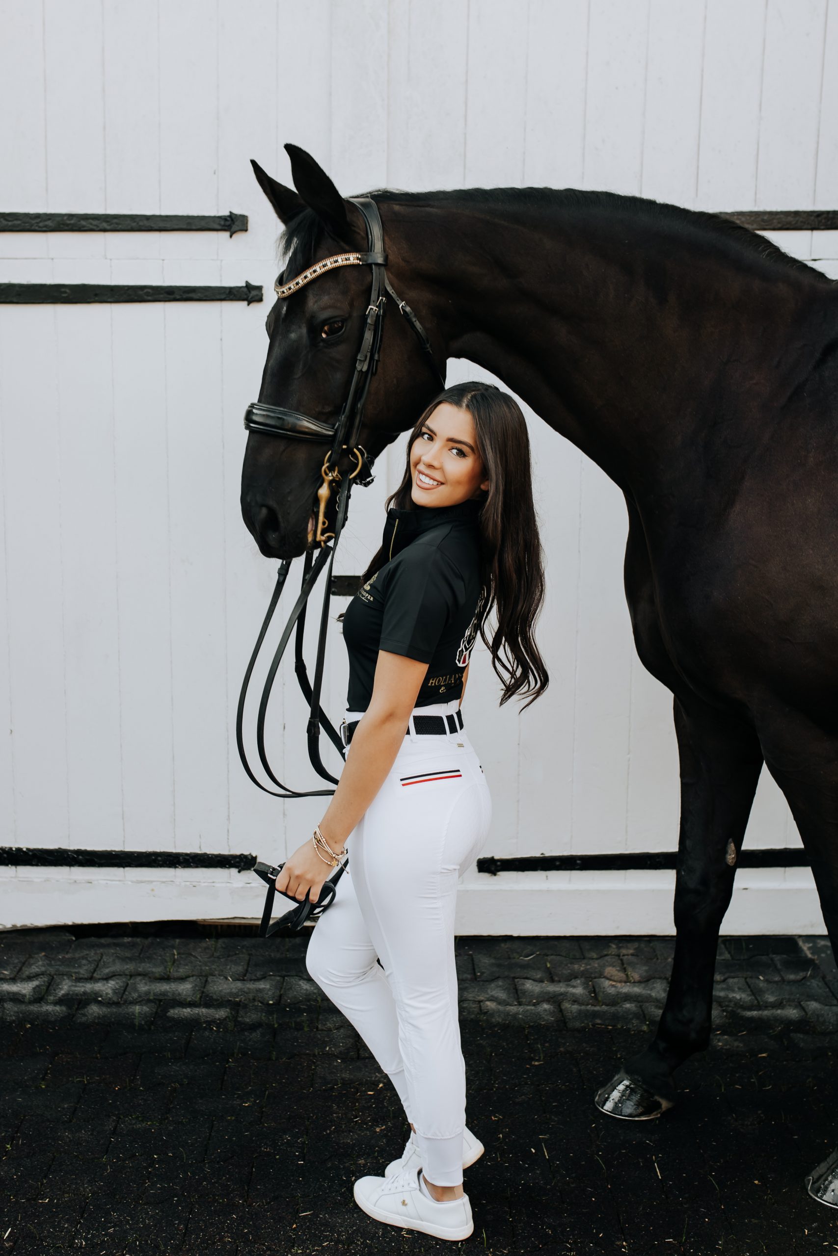 Gemma Owen wearing base layer and breeches