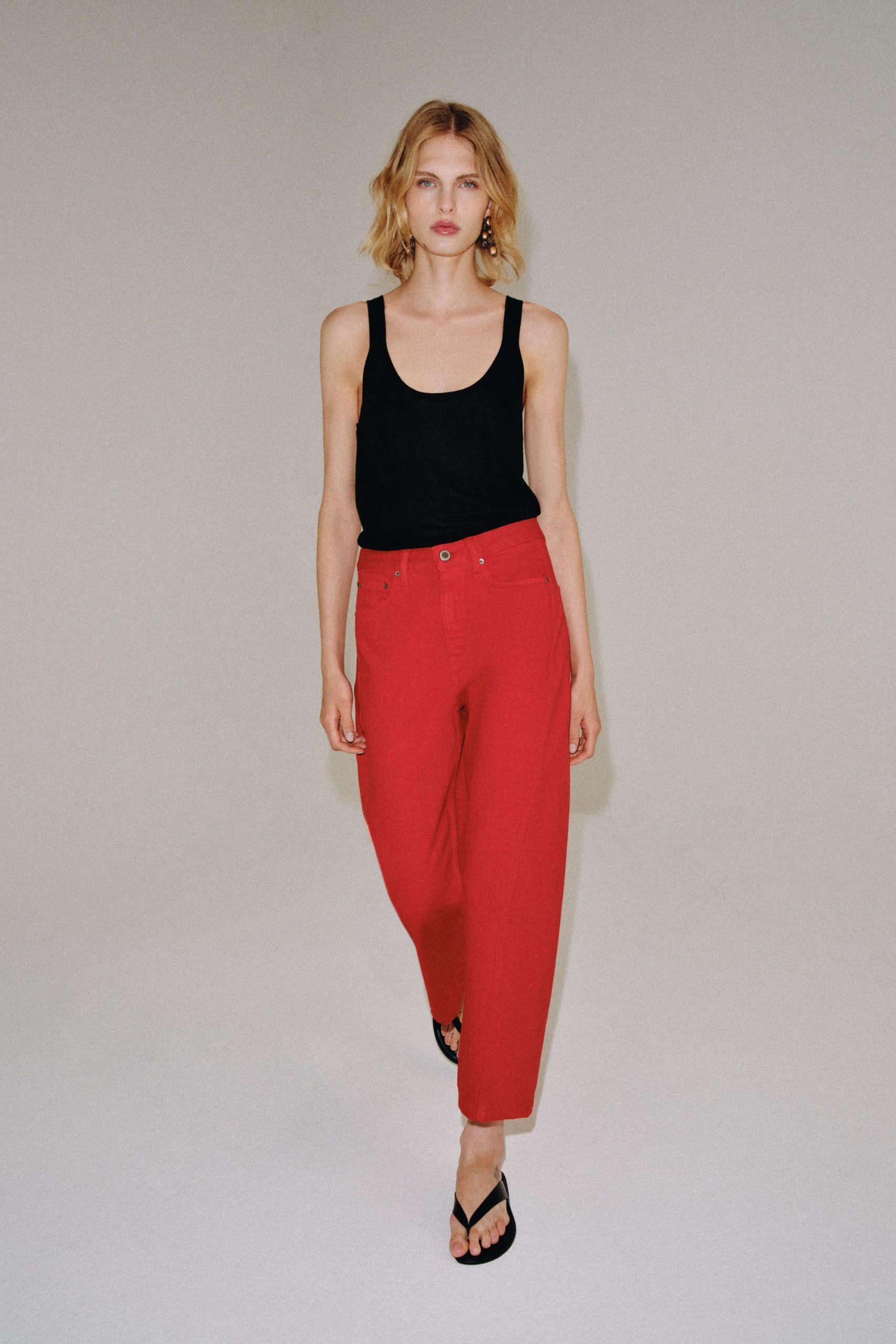 Zw Collection Mid-Rise Relaxed Jeans - Red - 25 (us 0)