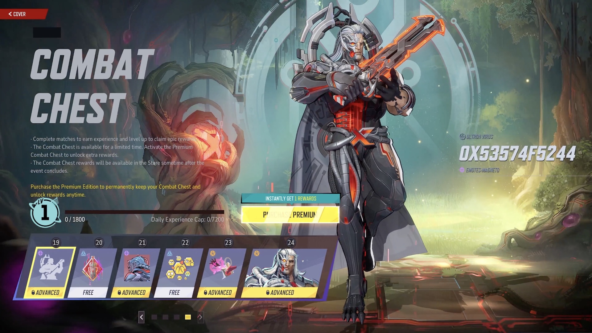 The Combat Chest menu in Marvel Rivals