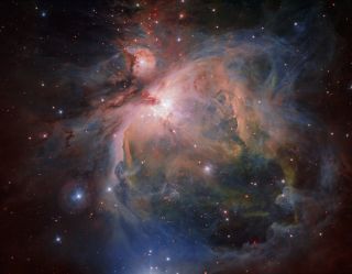 The European Southern Observatory's VLT Survey Telescope used its OmegaCAM to capture this detailed view of the Orion Nebula and its collection of young stars. The object is 1,350 light-years from Earth and hosts one of the closest stellar nurseries.