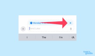 remove text scheduling by tapping x above text field