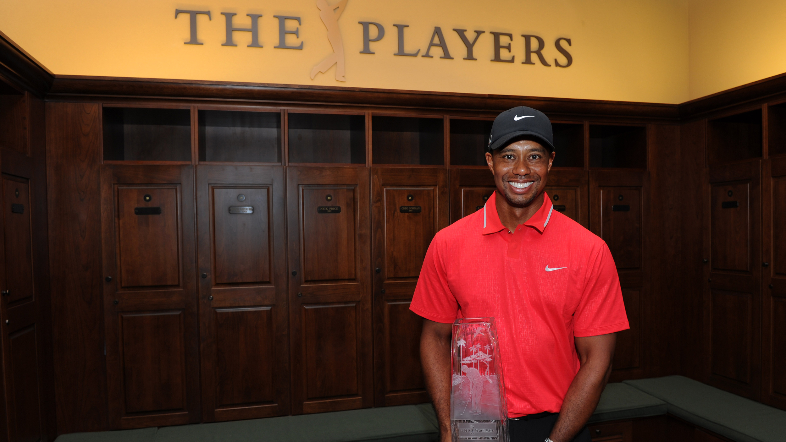 Tiger Woods with The Players Championship trophy