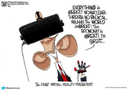 Obama Cartoon U.S. Virtual Reality 2016