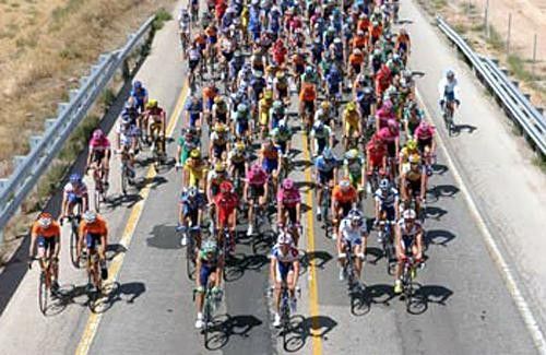 The peloton relaxed for now as the lead group extend their advantage.