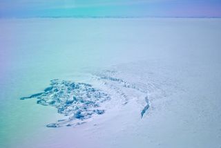 Greenland lake crater