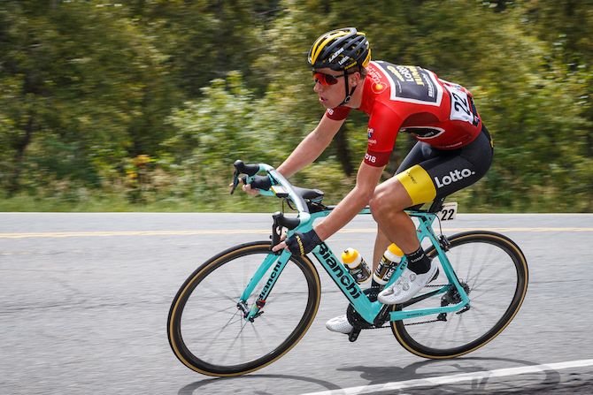 Stage winner Pascal Eenkhoorn (LottoNL-Jumbo) earlier on stage 3 at the 2018 Colorado Classic