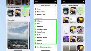 iOS 18 photos app modify collections