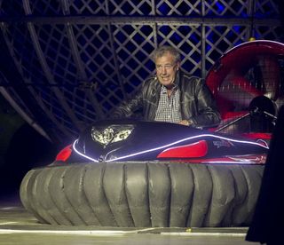 Jeremy Clarkson drives a hovercraft