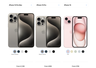 iPhone 15 UK pricing line up