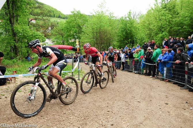 Todd Wells (Specialized) working his way up the fireroad climb