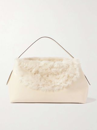 T-Lock Shearling Shoulder Bag