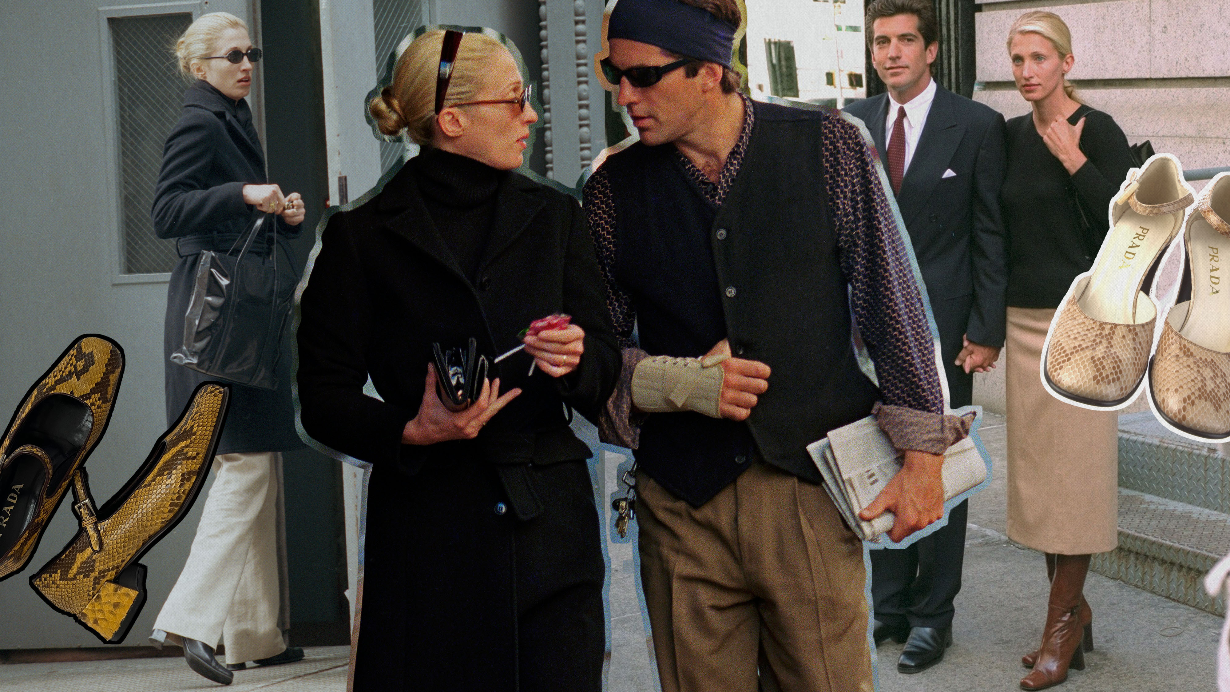 Carolyn Bessette-Kennedy snakeskin prada shoes