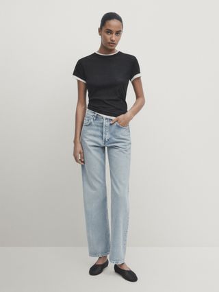 Straight-Leg High-Waist Jeans