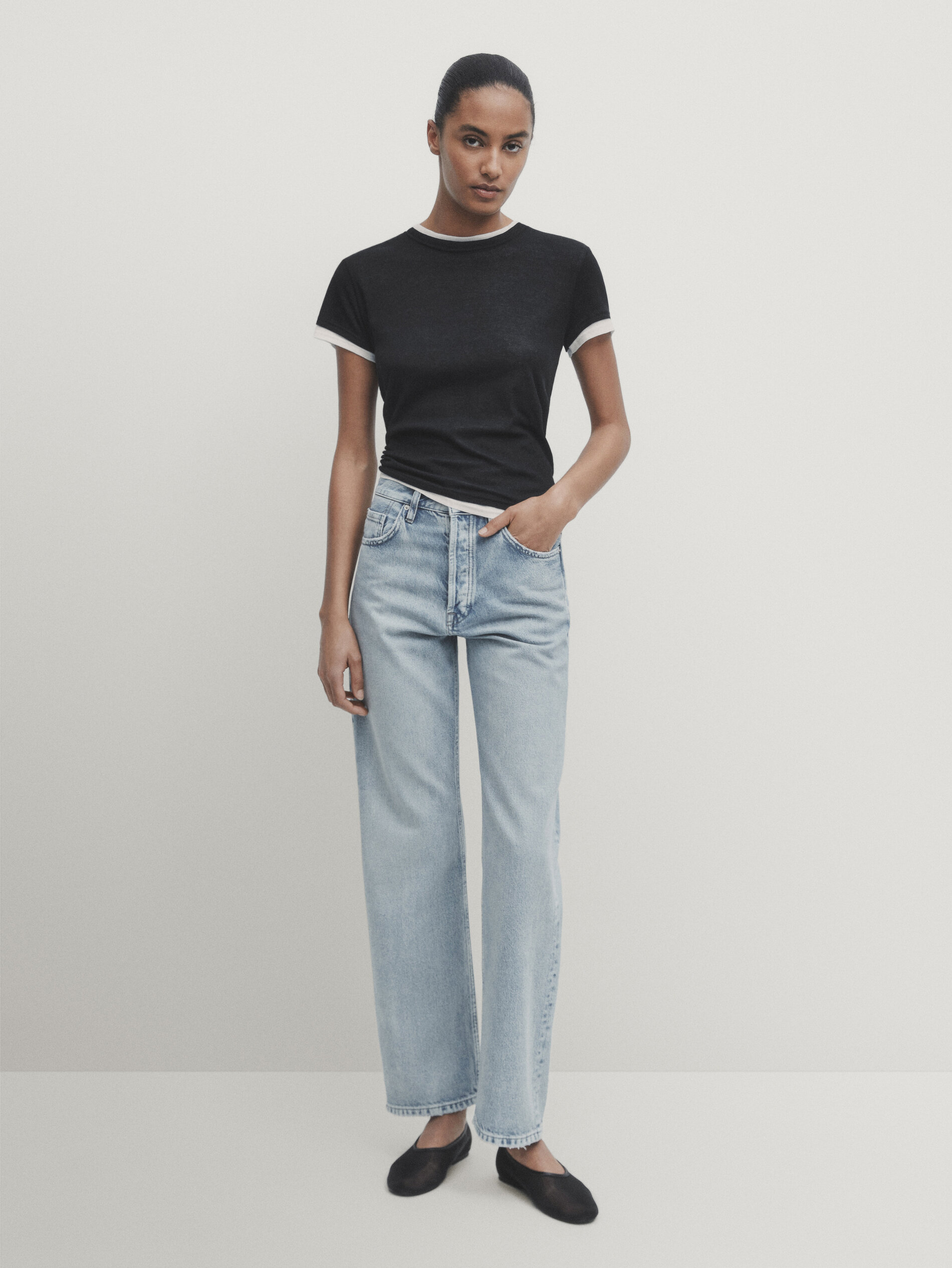 Straight-Leg High-Waist Jeans