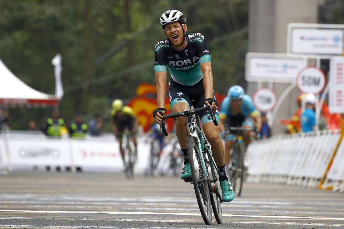 Felix Gro&szlig;schartner (Bora-Hansgrohe) was hurting at the finish