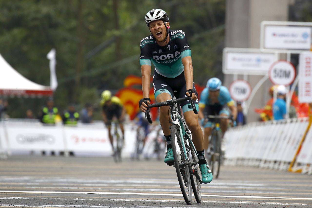 Felix Gro&szlig;schartner (Bora-Hansgrohe) was hurting at the finish