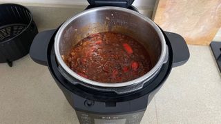 Beef chili made in the instant pot