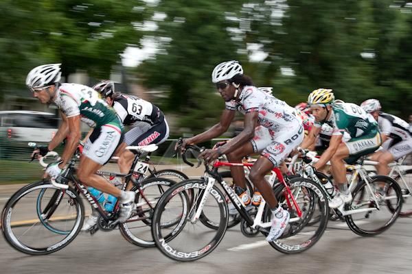 Rashaan Bahati (Rock Racing) sitting in good position near the front.