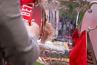 A close-up view of the FA Cup