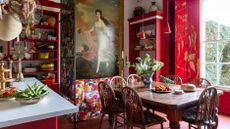 red cotswold kitchen