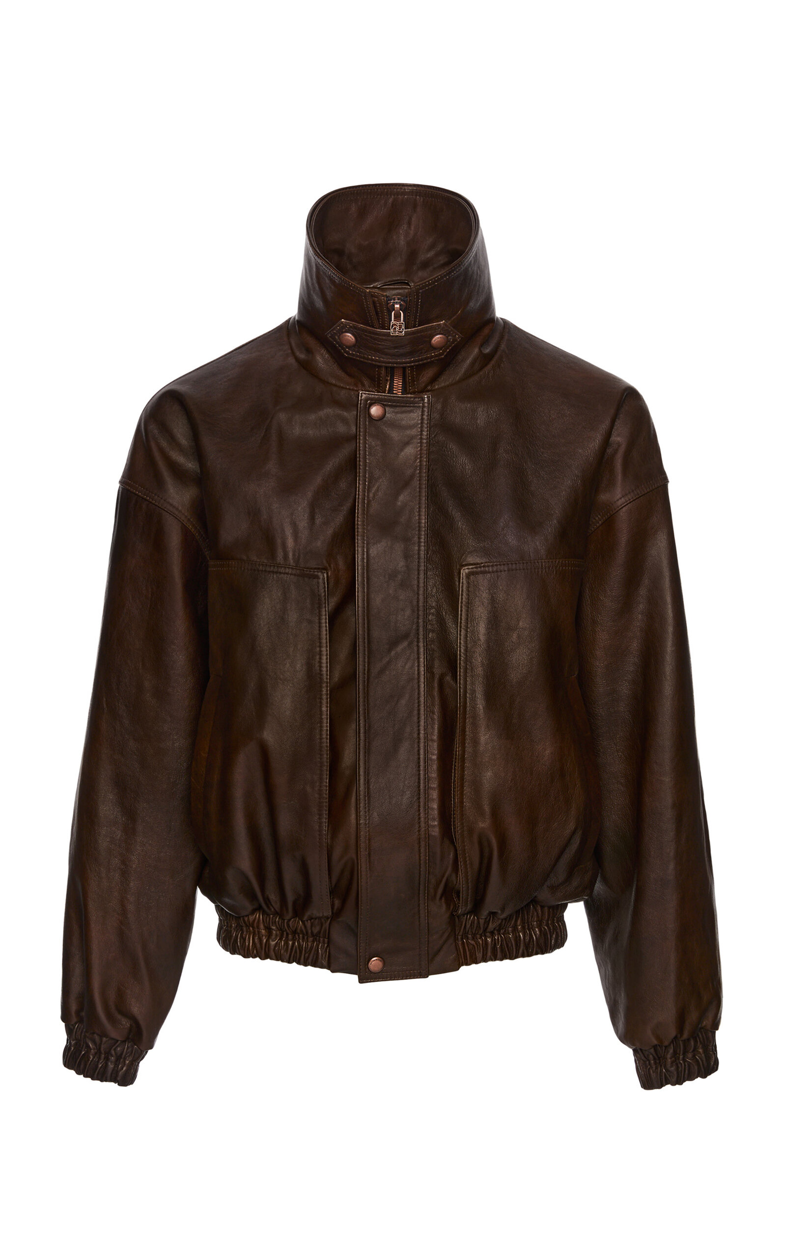 Oversized Leather Bomber Jacket