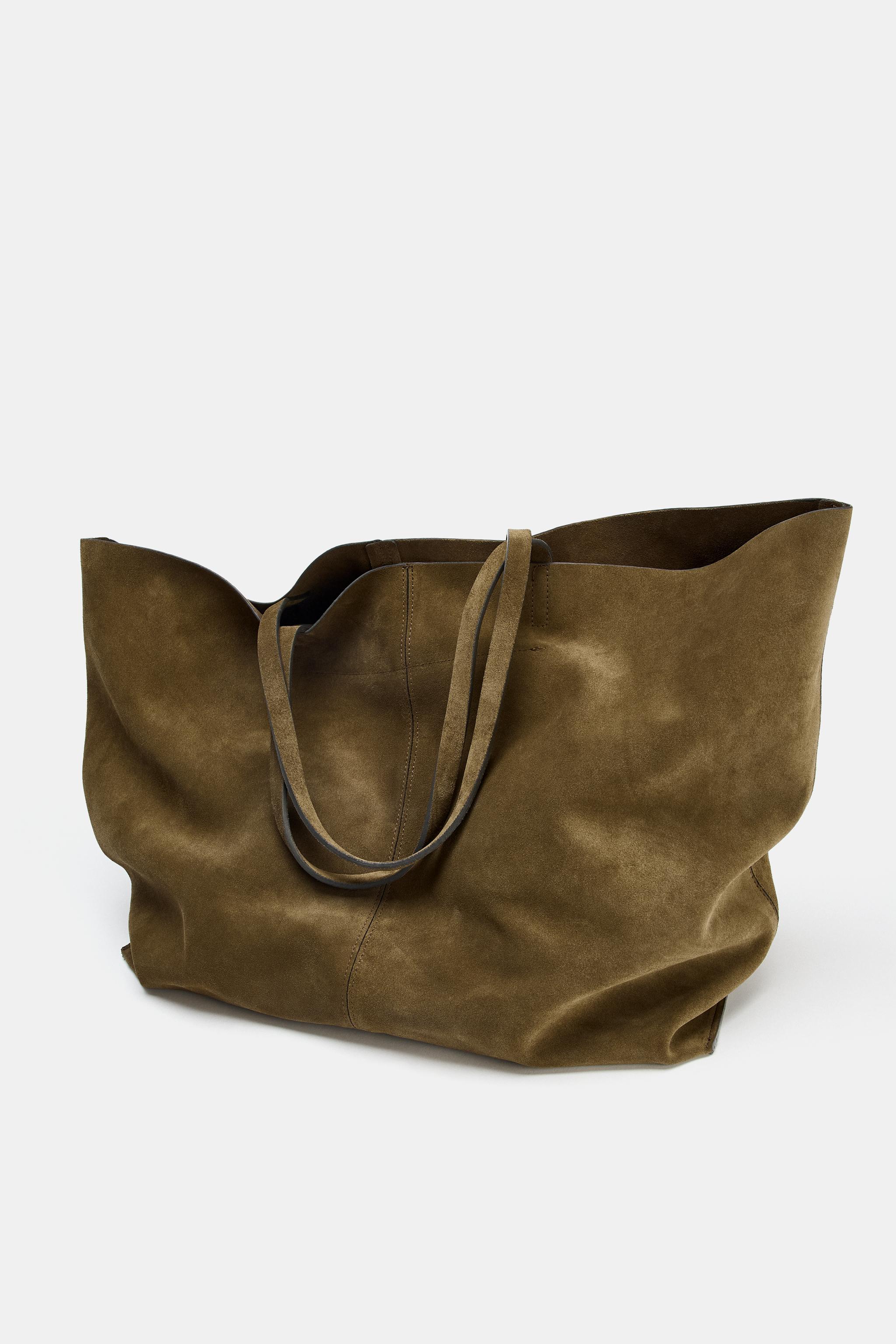 Split Suede Maxi Tote Bag