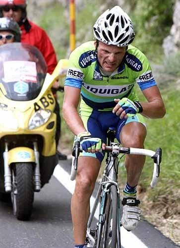 Danilo Di Luca shows the strain of a hard day in the saddle