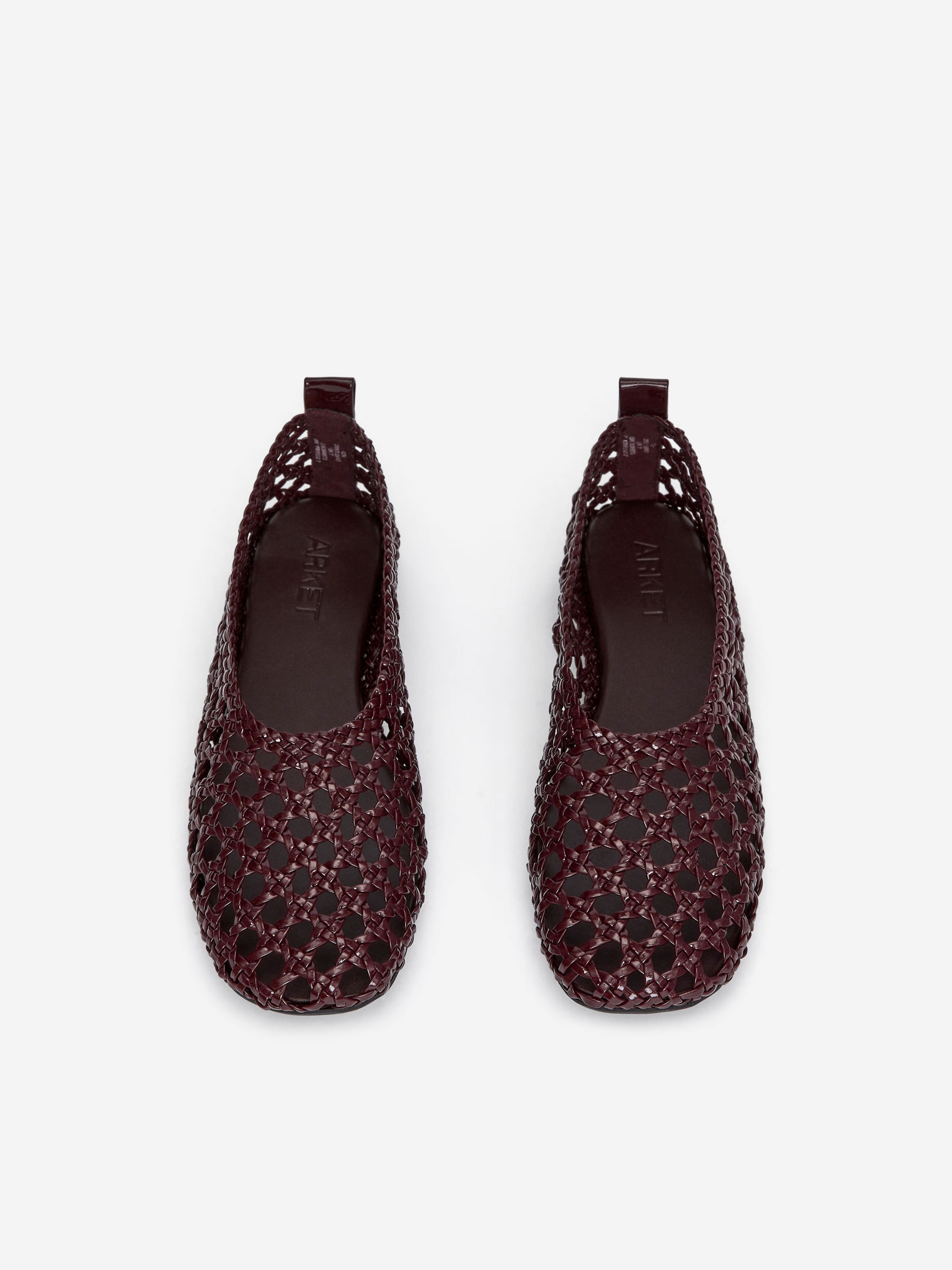 Woven Patent Leather Flats – Dark Red – Women – Arket Gb