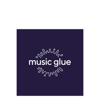 The Music Glue logo in indigo and white