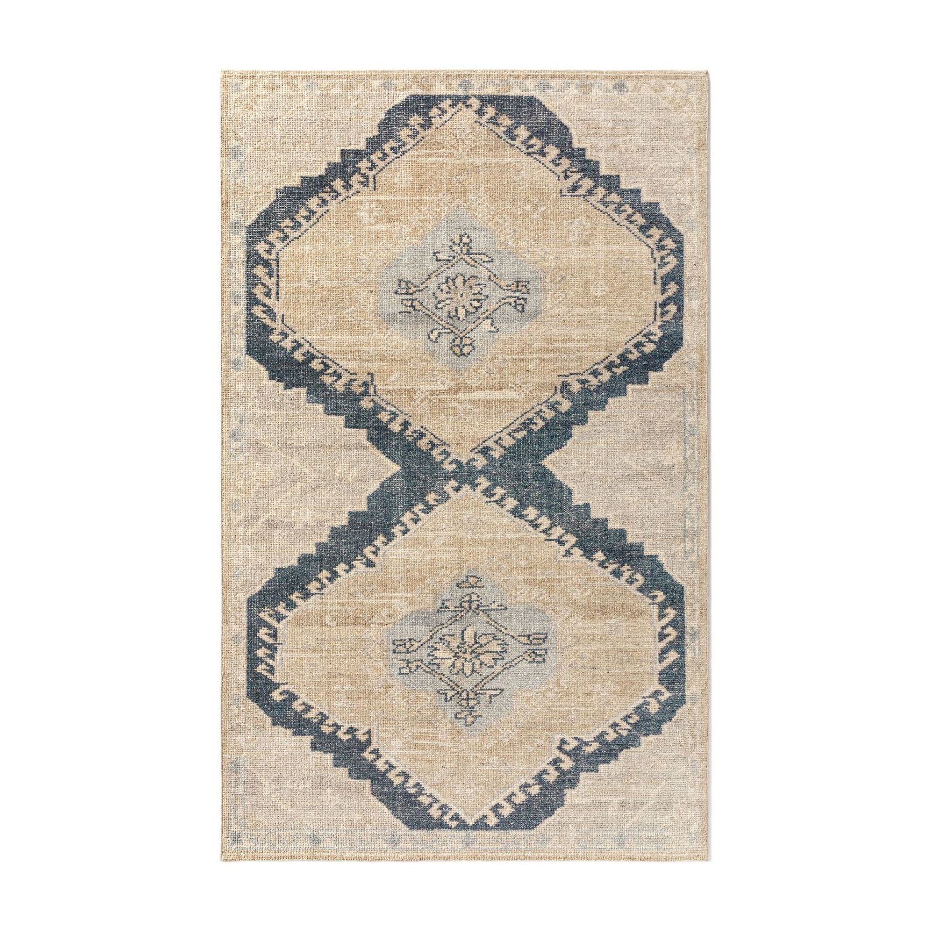 Demitria Hand-Knotted Wool Rug (Midnight Blue)