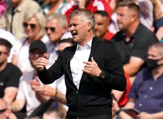 Manchester United manager Ole Gunnar Solskjaer reacts during the Premier League match at St. Mary’s Stadium, Southampton. Picture date: Sunday August 22, 2021