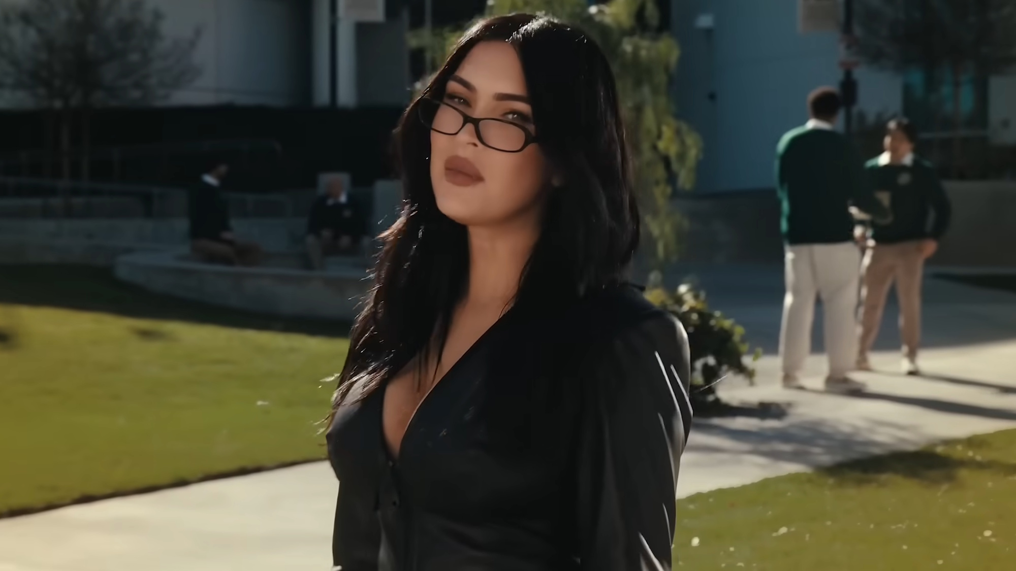 Megan Fox is shown in an ad for Dr. Squatch.
