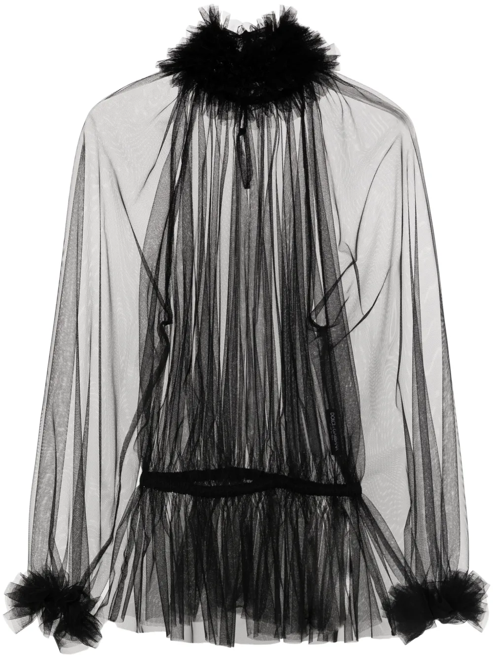 Ruffle-Trim Tulle Blouse | 38